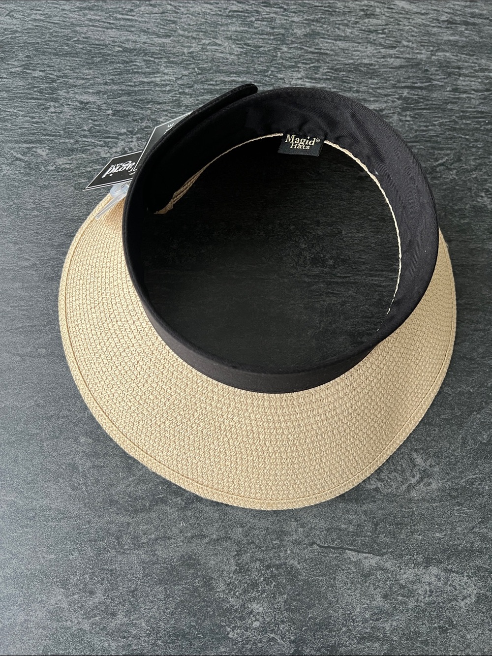 Magid Straw Sun Visor/Hat with Black Sweatband